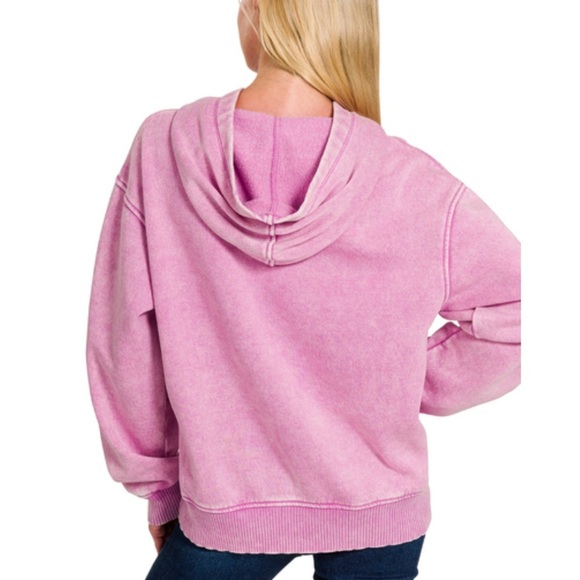 Zenana Outfitters Pink Track Pants & Hoodie Set - Picture 4 of 8